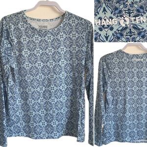 Barely worn ladies blue Hang Ten athletic long sleeve jersey top size Large L